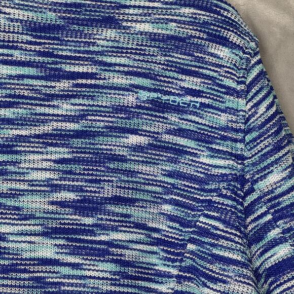 Spyder Jacket Womens XL Blue Aqua Full Zip Sweater Fleece Stand Collar Space Dye - Picture 5 of 12